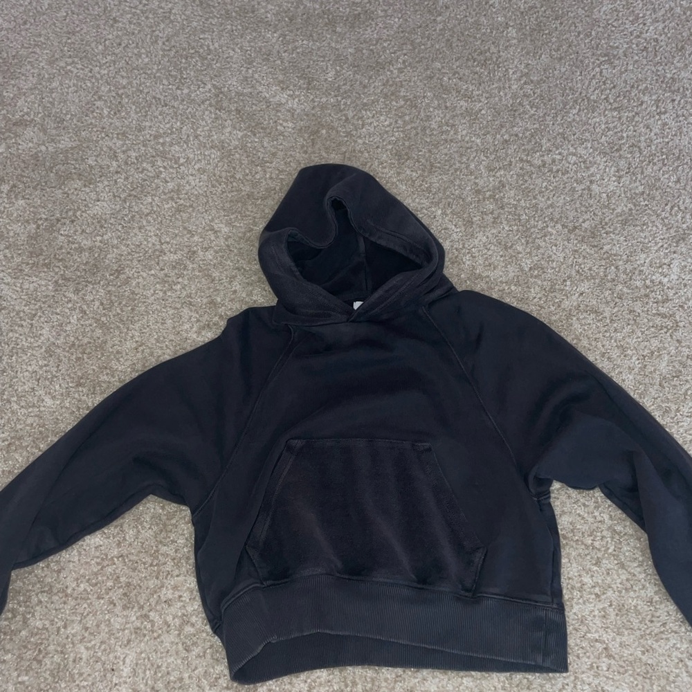 Charcoal grey aerie cropped sweatshirt